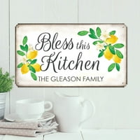 Personalizirani Blagoslovi Ovaj Kuhinjski Limeni Zidni Znak