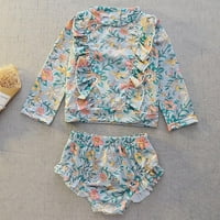 UCCDO toddler Girls Rashguard kupaći kostim, djevojčica s dugim rukavima cvjetni kupaći kupaći kostimi ,, 1-9t