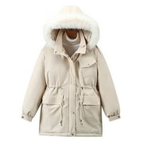 Fitoronske zimske jakne za žene labave fit vjetrootporan s kapuljačom Anorak na otvorenom parka topli
