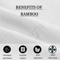 Ultra mekan luksuzni set bambusova, 18 Duboki džepni list čisti organski bambus full-xxl veličina