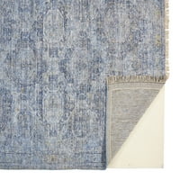 Ramey starinski prostor od obojene vune, klasična plava bež, 7ft-6in 9ft-6in