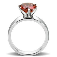 Ruby Red Silver ženski prsten pasijans Nerđajući čelik Cirkoin Anillo Rojo y Plata Para Mujer Solitario