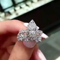 Pjtewawe Body Jewelry Silver Promise Rings Delikatan Dizajn Čvor Set Dijamantski Modni Prsten Vjenčani