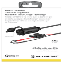 Scosche PSQC3-SP PowerVolt USB punjač za automobile za sve vremenske uslove od 18 W sa Qualcomm QC 3.
