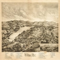 Istorijska karta štampe plakata okruga Wilton Maine Franklin