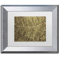 Zaštitni znak likovne umjetnosti 'Sepia list Texture' platno Art Od Cora Niele, bijeli mat, srebrni okvir