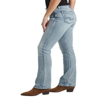 Srebrna Jeans Co. Ženski suki Mid Rise Slim Bootcut traperice, Veličine struka 24-36