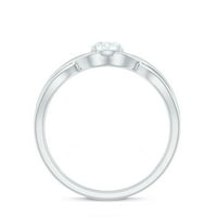 Okrugli zaručnički prsten Moissanite Solitaire, Infinity Promise prsten za žene, srebro, US 9.50