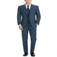 Muška odijela Regular Fit 3-Dijelno Karirano odijelo za muškarce Sako prsluk hlače Set