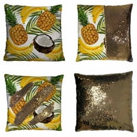 Tropicko dlan napušta bananas Coconuts ananas reverzibilni sirena jastuk za jastuk za kućni dekor Sixin