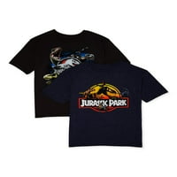 Jurassic Park Boys Full Of Energy & Logo Graphic T-Shirts 2-Pack, Veličine 4-18