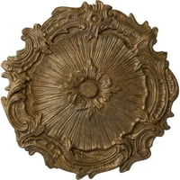 Ekena Millwork 3 4 od 3 8 P Plimut stropni medaljon, ručno oslikano trljanje bronza