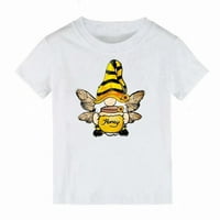 -8jcud ljetne djevojke košulje i djevojke pčelinji festival crtani tisak dušica s kratkim rukavima kratkih