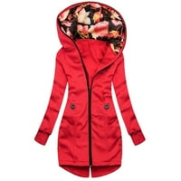 kaput za žene modne cvjetne jakne za tisak patentni džepni duks dugim rukavima kornjače