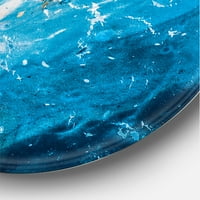 Designart 'Abstract Blue Marble Composition I' Modern Circle Metal Wall Art-disk of 29