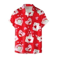 Royallovemen's Valentinovo stil štampani kratki rukav labavi dugme Casual Shirt muške košulje