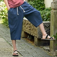 Klirens pantalona za muškarce muške Casual tanke sportske pantalone platnene pantalone dužine teleta široke