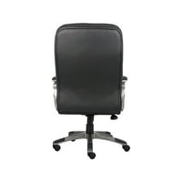 Šef Office Proizvodi Visoka leđa Izvršna stolica sa pewterom gotovom bazom, crna