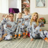 Obiteljski obiteljskih pidžama za Noć vještica postavio je Halloween elemente tiskani porodični pogon