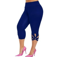 DRPGunly ženske hlače modne žene plus veličina čvrste šuplje elastične strugove casual gamaše hlače yoga