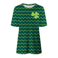 Casual Tops za žene Fit Casual Fashion St. Print uzorak kratkih rukava T-shirt dame Top Green 2XL