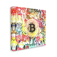 Stupell urban grafiti bitcoin simbol ljepota i modna slika Galerija zamotana platna Print Wall Art Art