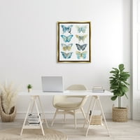Stupell varirani leptiri uzorci insekata Životinje i insekti slikajući zlatni plivanje Framed Art Print