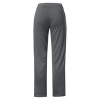 Hueook pantalone za žene Plus Size Ležerne pamučne i lanene čvrste vezice elastične labave oprane pantalone