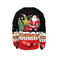 Honeeladyy Muška pulover dukserica, Božićna odjeća Casual labavi vrhovi Božićni dan dugi rukav okrugli