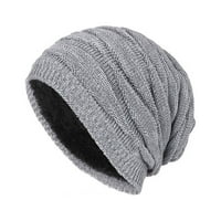 šeširi za žene muškarci zimski vanjski vuneni pleteni topli šešir debeli Meki kapici Ski Caps Gy Grey