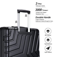 Turistička prtljaga Aukfa 16 - tvrdog kofera prtljaga sa spinner kotačima TSA brava - crna