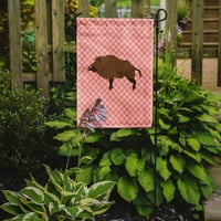 Carolines Treasures BB7936GF divlja svinja Pink ružičasta čekovna zastava Vrt Veličina male, višebojne