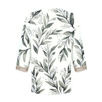 Gotyou ženska ležerna majica čipka Duboko V izrez kratki rukav Ispiši labav tee TOP WHITE XL