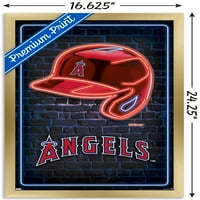 Los Angeles Angels - Neonska kaciga zidni poster, 14.725 22.375 Uramljeno
