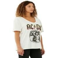 Scoop ženska AC DC V-izrez Boyfriend grafička majica