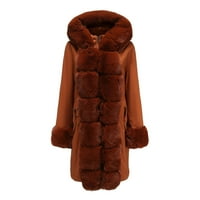 Ženski topli dugi kaput duksev ovratnik vitka zimska parkas Odjeća Coats Hot6SL4884331