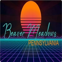 Beaver Meadows Pennsylvania Vinil Decal Stiker Retro Neon Dizajn