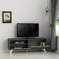 Ada Home Decor namještaj za televizore do 58 Tier antracit Light Mocha Tempo Moderan TV stalak sa vratima