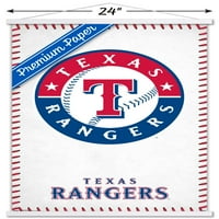 Texas Rangers - Logo zidni poster sa drvenim magnetskim okvirom, 22.375 34