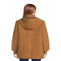 Time and Tru ženska Fau Sherpa jakna sa kapuljačom, veličine s-2x