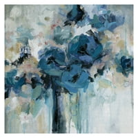 Fine Art Canvas Midnight Splash Blue Flowers Carol Robinson Canvas Art Print