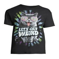 Uzmimo mušku i veliku mušku grafičku majicu Weird Trippy Cat
