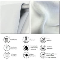 Designart' Siva, Bijela i bijela mramorna akrilna i ' moderna ploča za zavjese za zamračivanje