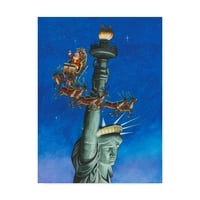 Zaštitni znak likovne umjetnosti 'Djed Mraz posjećuje Lady Liberty' Canvas Art by Ben Otero