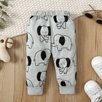 Mjeseci Dojenčad Dečaci Odeća Dečaci Pantalone 9 Meseci Dečaci Elephant Print Pantalone Siva