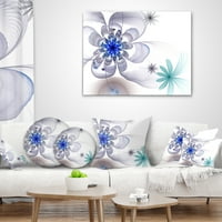 Dizajdbart plavi i sivi simetrični fraktalni cvijet - cvjetni jastuk za bacanje - 18x18