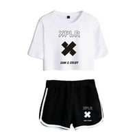 Sam Cosplay Crop Top i Colby Shorts rukav sportska odjeća za žene djevojke