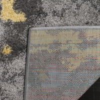 Adirondack Ladonna apstraktna tepih za trkač, siva žuta, 2'6 10 '