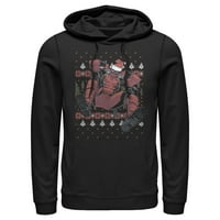 Muški marvel Deadpool Santa Hat ružni džemper za odmor povucite preko hoodie crni medij