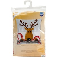 V reindeer -needlepoint jastuk